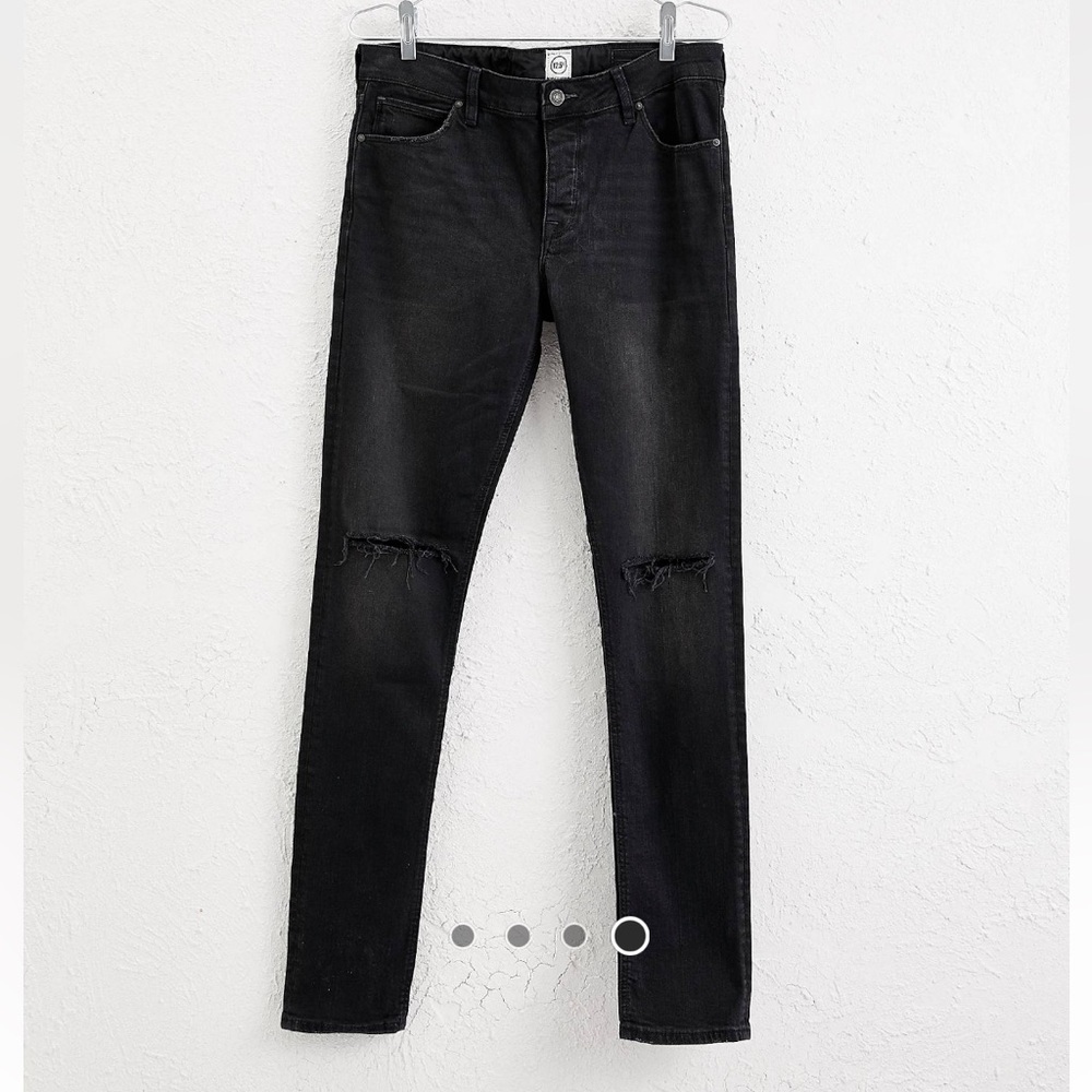 ASOS super skinny 12.5oz jeans with knee rips